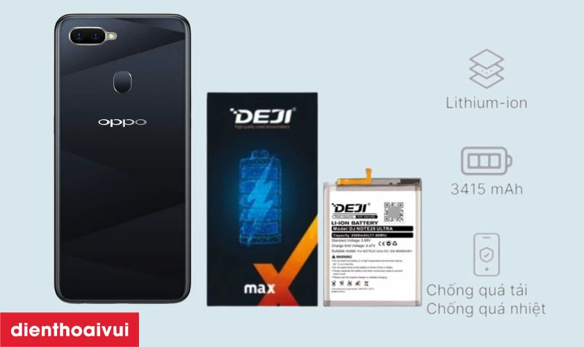 Đ&aacute;nh gi&aacute; pin Oppo F9 h&atilde;ng Deji