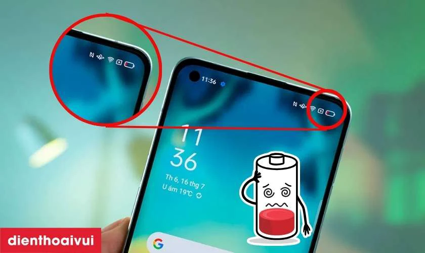 Chỉ số báo trên màn hình điện thoại không chính xác