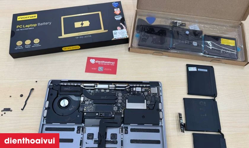 Quy tr&igrave;nh thay pin Pisen ch&iacute;nh h&atilde;ng Macbook Air 13 inch 2020 A2179