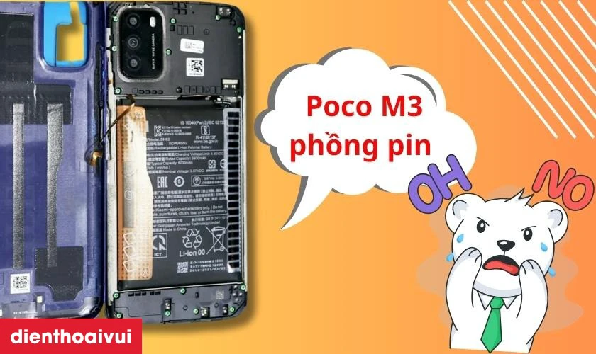 Quy tr&igrave;nh thay pin Poco M3 chuy&ecirc;n nghiệp lấy liền tại Điện Thoại Vui