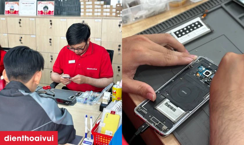 Quy tr&igrave;nh thay pin Samsung A42 chuy&ecirc;n nghiệp lấy liền tại Điện Thoại Vui