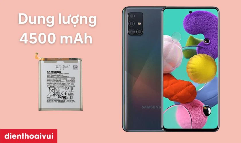 Đ&aacute;nh gi&aacute; pin điện thoại Samsung A51S