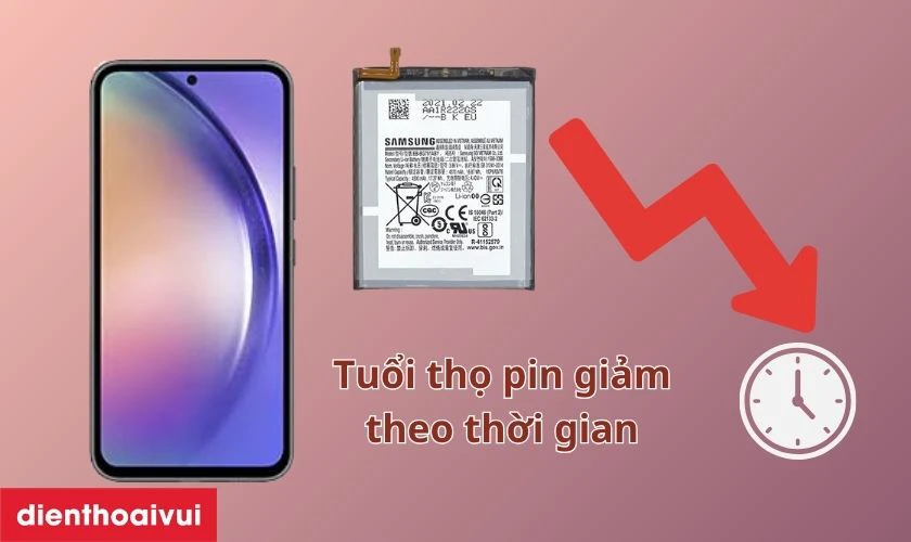 Tuổi thọ pin giảm sau thời gian d&agrave;i sử dụng