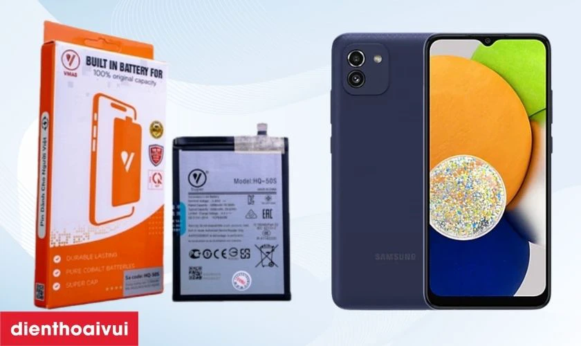 Pin Samsung Galaxy A03 dung lượng cao Vmas c&oacute; g&igrave; nổi bật?