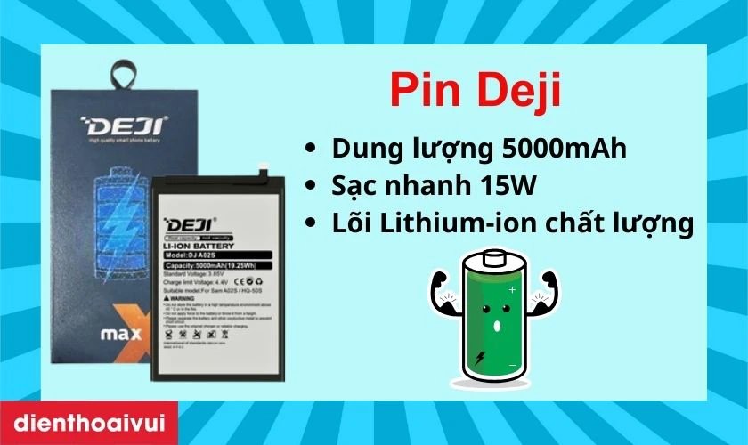 Đ&aacute;nh gi&aacute; pin Samsung Galaxy A04 h&atilde;ng Deji