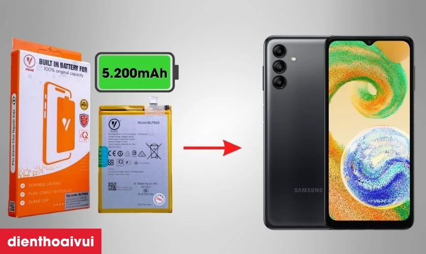 Thay pin Samsung Galaxy A04s dung lượng cao Vmas