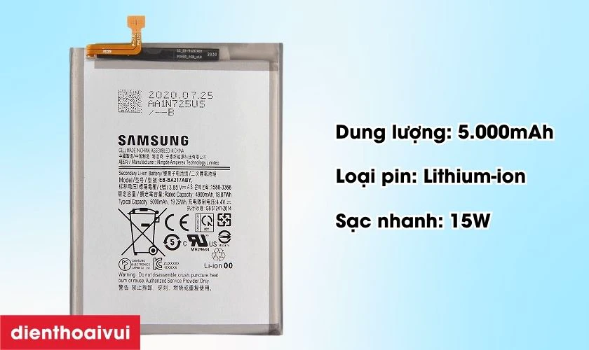 Samsung Galaxy A13 nổi bật với pin c&oacute; dung lượng 5.000mAh