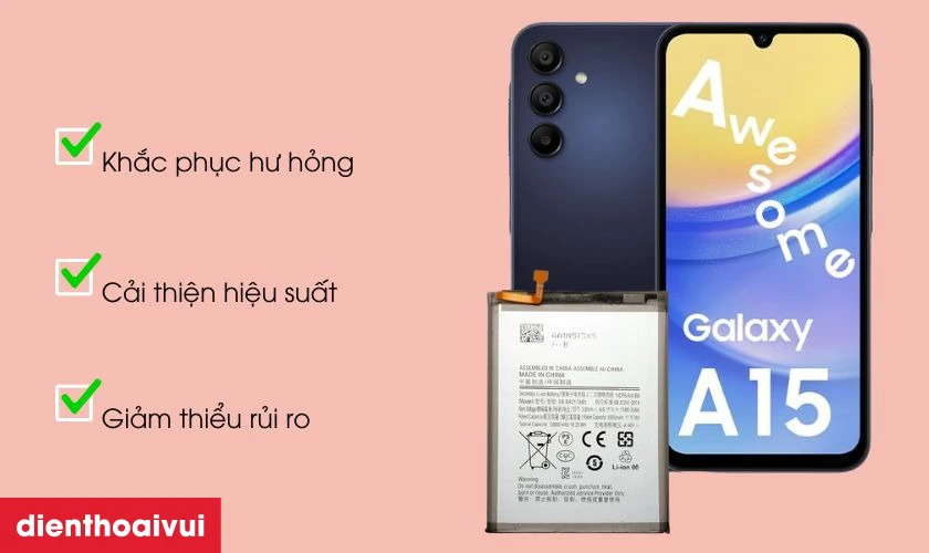 Thay pin mới gi&uacute;p khắc phục nhanh lỗi pin, cải thiện hiệu suất