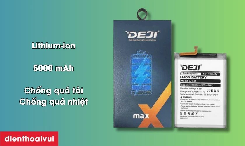 Tổng quan pin Samsung Galaxy A25 5G h&atilde;ng Deji