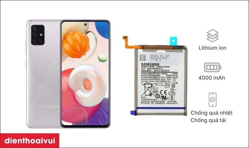 Giới thiệu pin Samsung A51