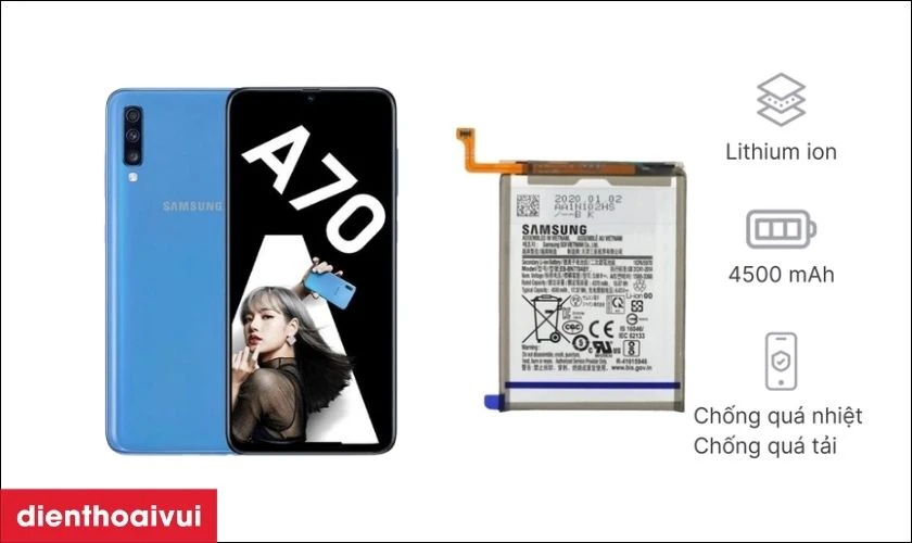 Giới thiệu pin Samsung A70