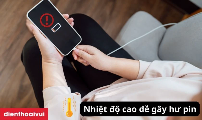 Tiếp x&uacute;c nhiệt độ cao dễ l&agrave;m pin Samsung A81 hư hỏng