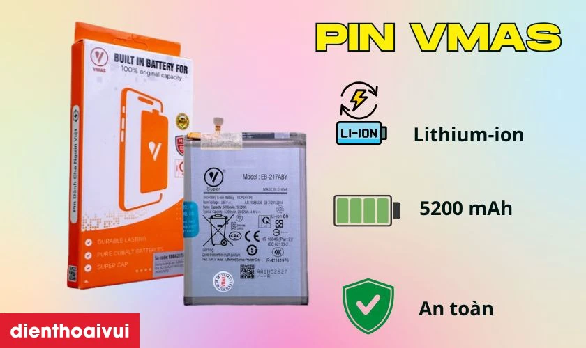pin Samsung Galaxy M12 dung lượng cao Vmas