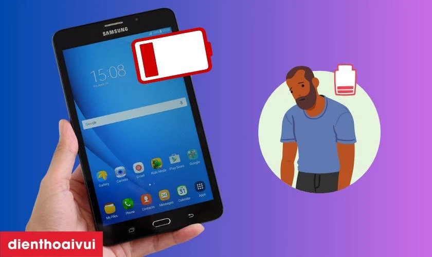 Nguy&ecirc;n nh&acirc;n pin Samsung Galaxy Tab A 7.0 2016 bị chai v&agrave; hư hỏng