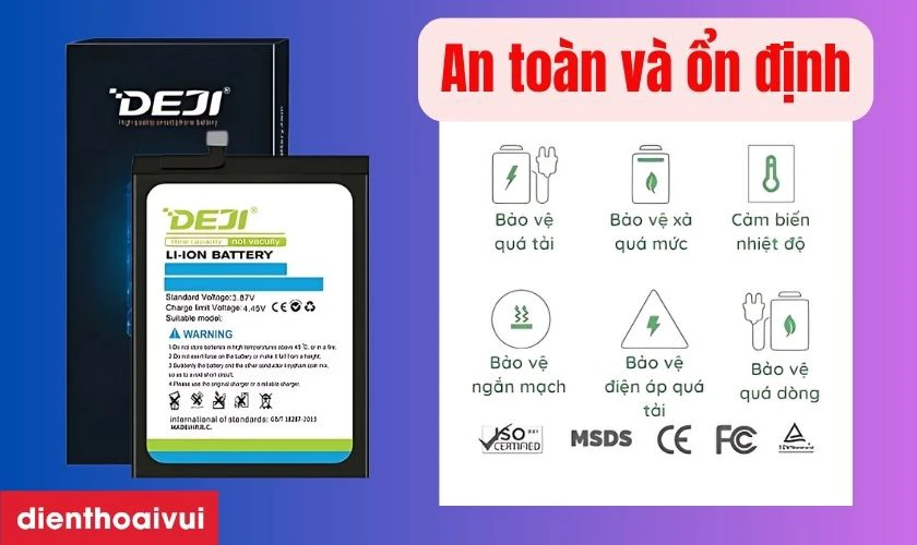 Pin ch&iacute;nh h&atilde;ng Deji thay cho J8 c&oacute; tốt kh&ocirc;ng?