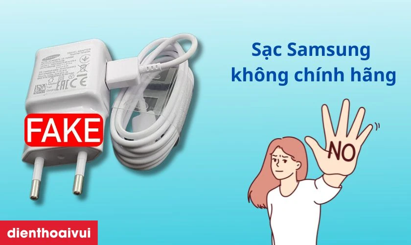 Sử dụng sạc kh&ocirc;ng ch&iacute;nh h&atilde;ng