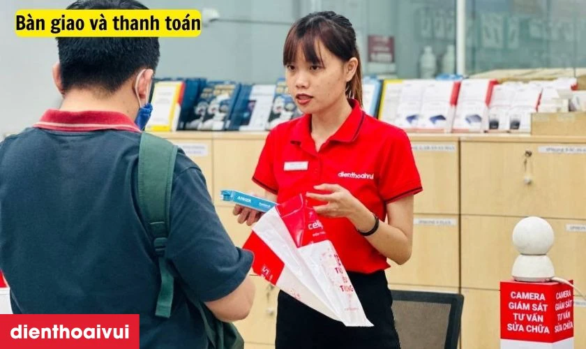 B&agrave;n giao m&aacute;y sau khi thay