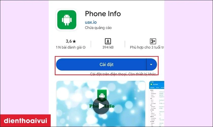 Kiểm tra số lần sạc pin Samsung Z Series trong Phone Info
