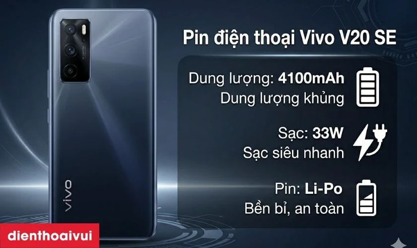 Đánh giá pin Vivo V20 SE