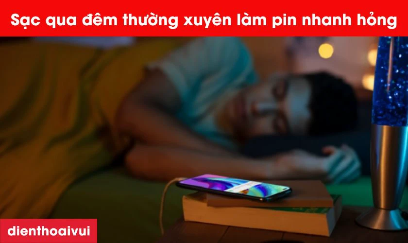 Sạc qua đ&ecirc;m li&ecirc;n tục l&agrave;m pin Vivo V40 nhanh bị chai hơn
