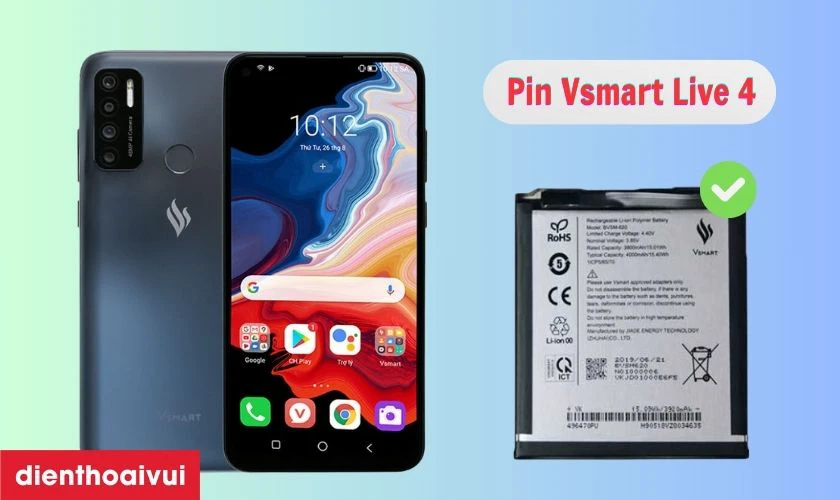 Giới thiệu pin điện thoại Vsmart Live 4