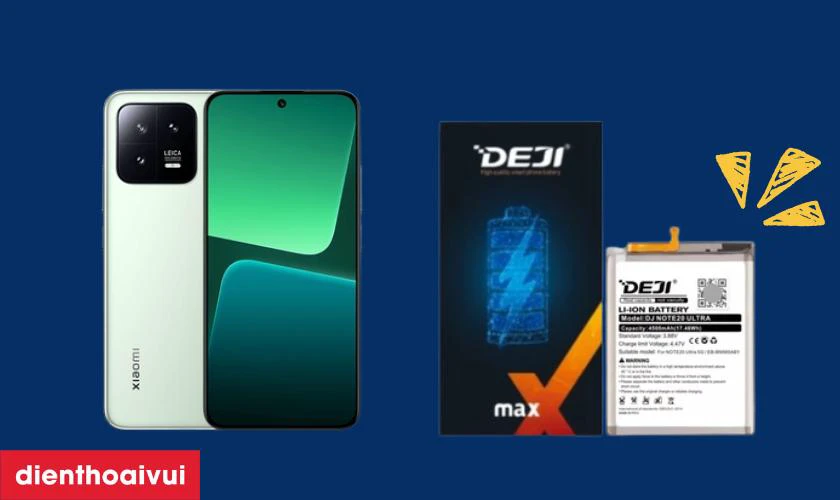 Đ&aacute;nh gi&aacute; pin điện thoại Xiaomi 13 ch&iacute;nh h&atilde;ng Deji