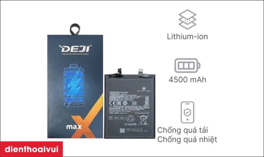 Đ&aacute;nh gi&aacute; pin Xiaomi 13 Lite ch&iacute;nh h&atilde;ng Deji