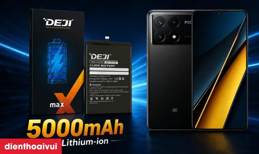 Giới thiệu pin Xiaomi Poco X6 Pro hãng Deji