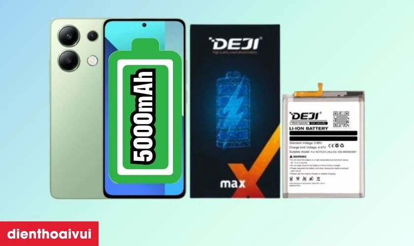 Đ&aacute;nh gi&aacute; pin Xiaomi Redmi Note 13 h&atilde;ng Deji