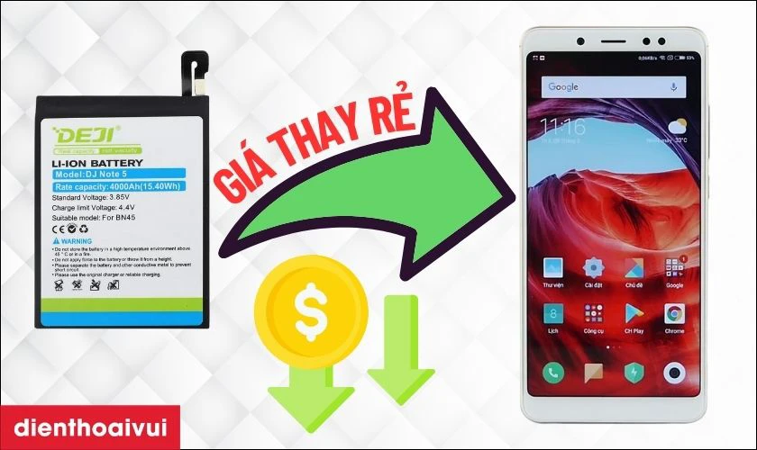 C&oacute; n&ecirc;n thay pin Xiaomi Note 5 ch&iacute;nh h&atilde;ng Deji kh&ocirc;ng?