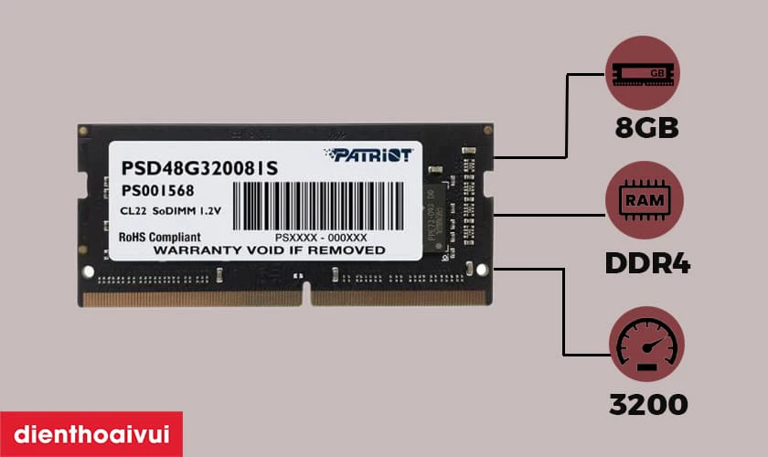 RAM laptop Patriot DDR4 8GB Bus 3200 c&oacute; tốt kh&ocirc;ng?