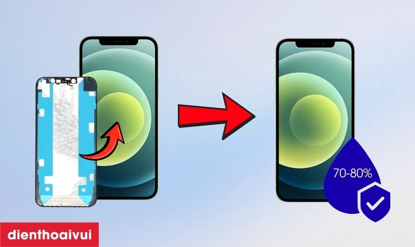 Thay ron màn hình 12 Mini có mất chống nước không?