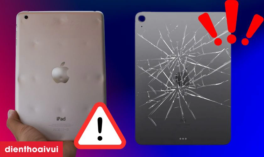 Vỏ iPad bị m&oacute;p, nứt