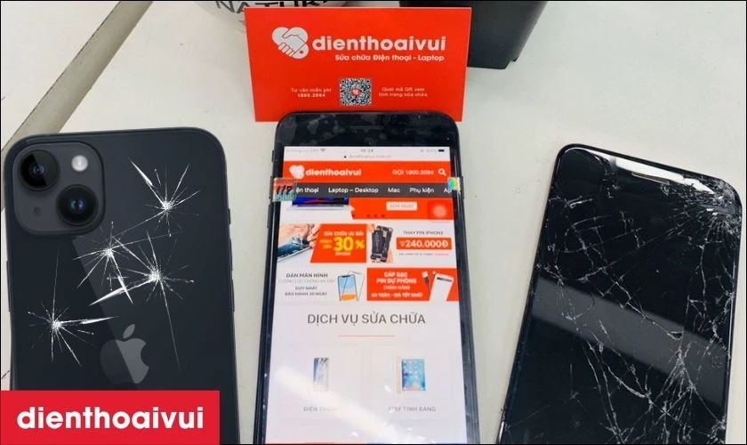 Quy tr&igrave;nh thay vỏ iPhone 14 Plus tại Điện Thoại Vui