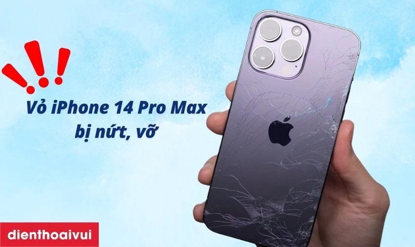 Vỏ iPhone 14 Pro Max bị trầy xước nhiều, tr&oacute;c sơn, m&oacute;p m&eacute;o