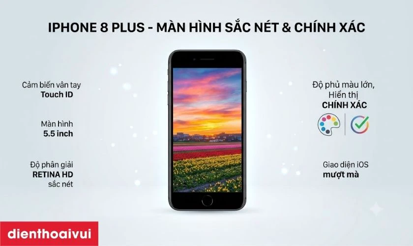 iPhone 8 Plus sử dụng phong cách 2 mặt kính cường lực kết hợp bộ khung kim loại