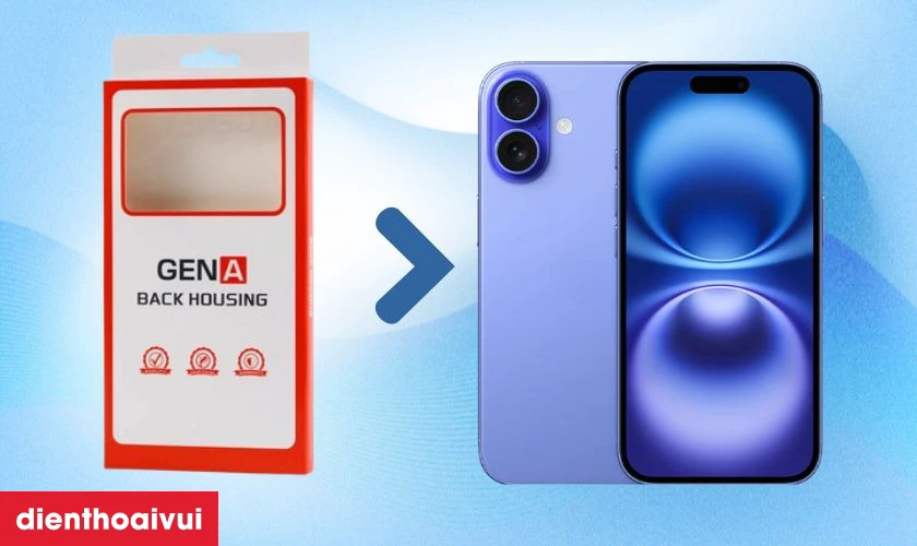 Thay vỏ iPhone 16 ch&iacute;nh h&atilde;ng GENA