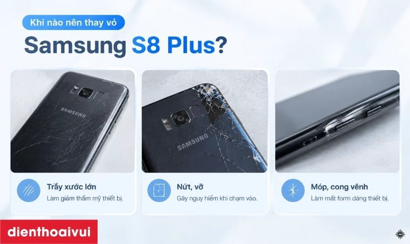 Dấu hiệu nhận biết cần vỏ máy Samsung S8 Plus?