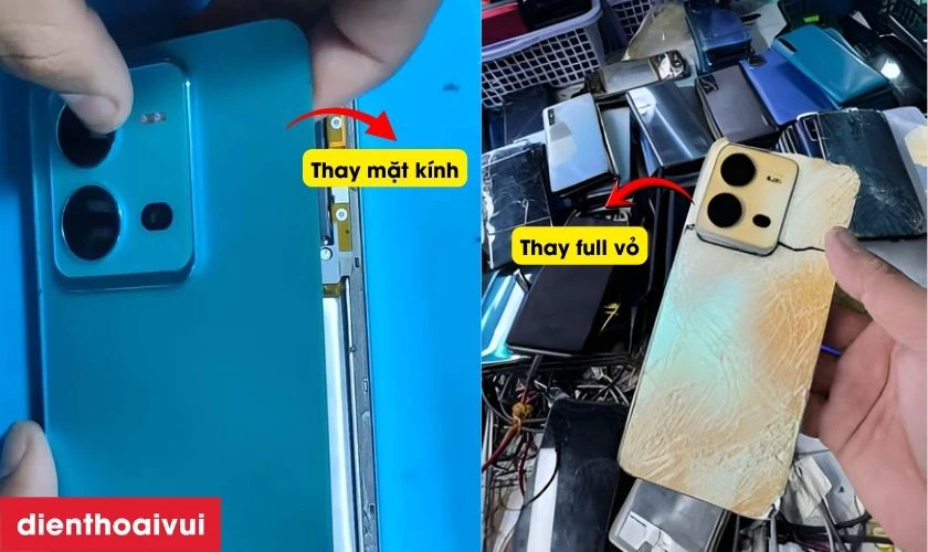 Phân biệt thay kính lưng và thay vỏ full Vivo V25