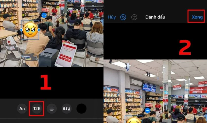 Chạm v&agrave;o icon vừa th&ecirc;m, nhấn v&agrave;o biểu tượng số