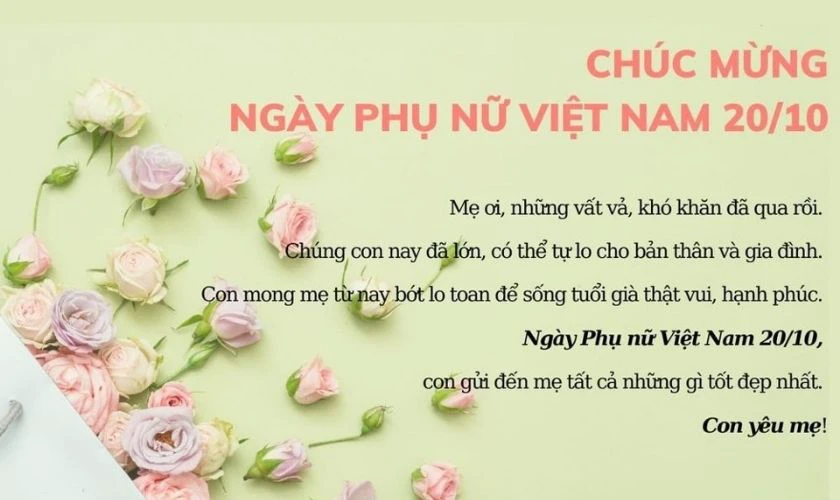 Mẫu tặng mẹ màu xanh