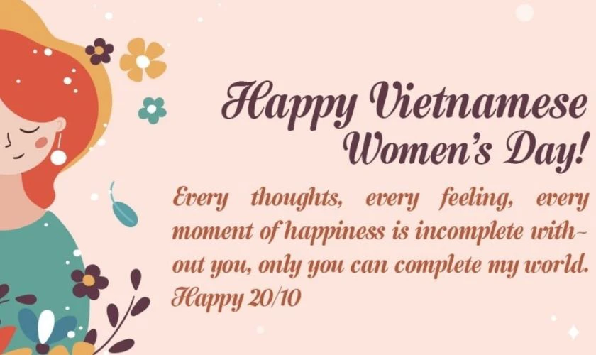 Mẫu thiệp 20/10 tặng người yêu hoa
