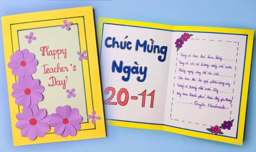 Thiệp tặng thầy cô cho học sinh