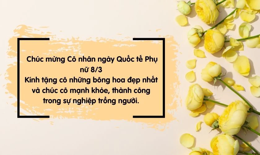 Thiệp chúc mừng ngày 8/3 tặng cô giáo