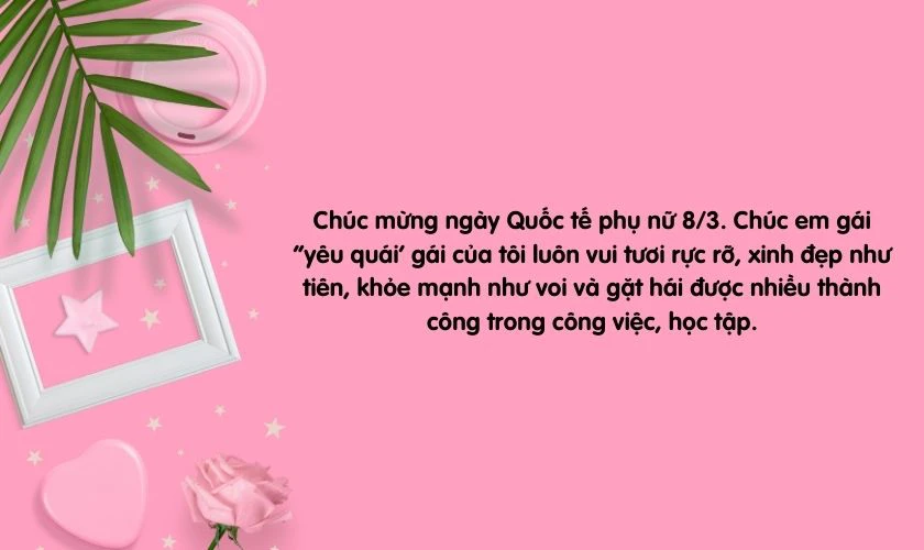 Thiệp mừng 8/3 đến em gái