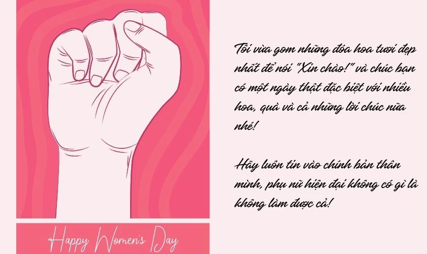 Thiệp 8/3 gửi hội phụ nữ trong công ty