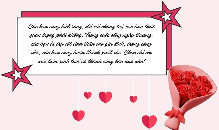 Gửi lời chúc ý nghĩa tới các bạn nữ trong công ty