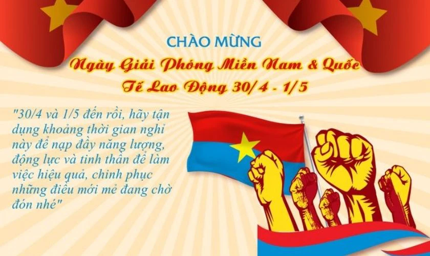 Thiệp chúc mừng 30/4 1/5 ấn tượng nhất 4K