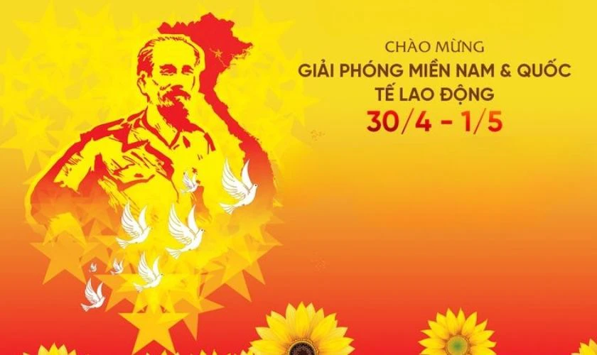 Thiệp chúc mừng 30/4 1/5 ấn tượng nhất 8K