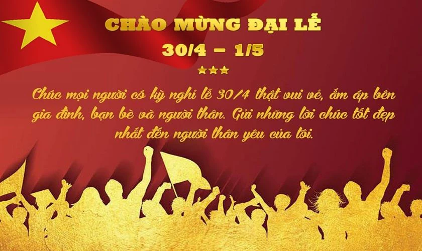 Thiệp chúc mừng 30/4 1/5 cho gia đình HD